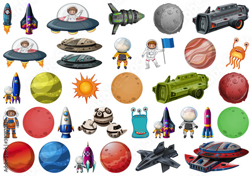 Group of planets and space obejcts