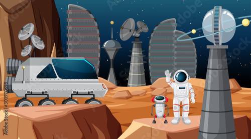 Astronaut in space scene