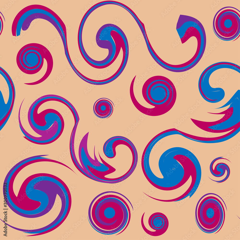 Seamless vector pattern with circles and spiral ornament Seamless vector pattern with circles and spiral ornament