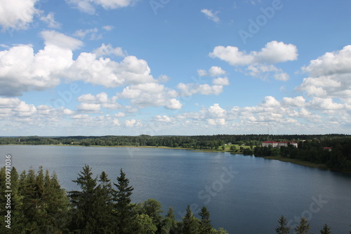landscape with lake and clouds © Diana