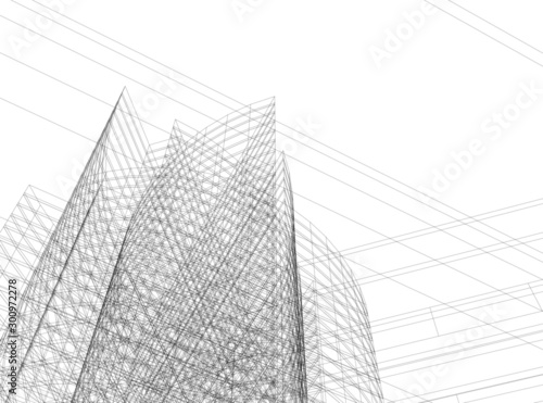 architecture building 3d vector illustration
