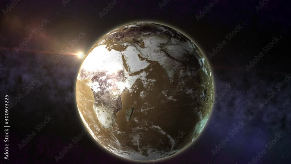 dehydrated planet Earth without seas and water, like a desert, the end of all life, post-apocalyptic composition dehydrated planet Earth without seas and water, like a desert, the end of all life, post-apocalyptic composition