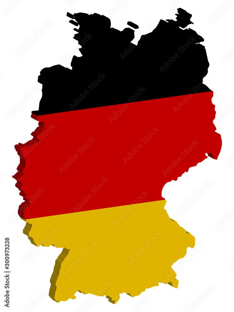 Obraz premium Germany map flag vector 3D