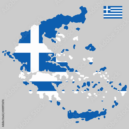 Greece map flag vector illustration eps 10