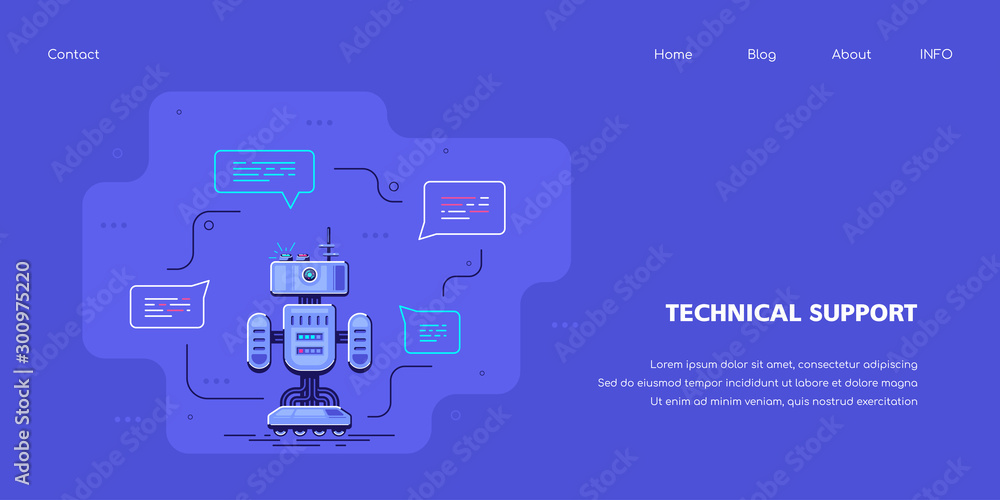 Technical Support Banner Concept Design, Stock Vector Illustration Technical Support Banner Concept Design, Stock Vector Illustration