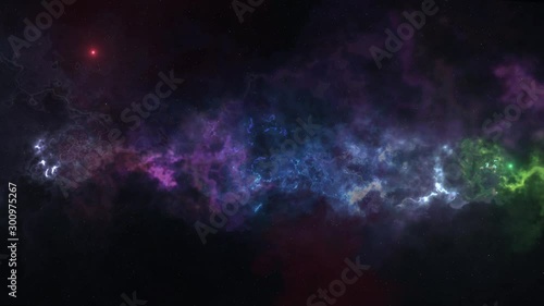 flight in deep space, stars and nebulae, futuristic composition photo