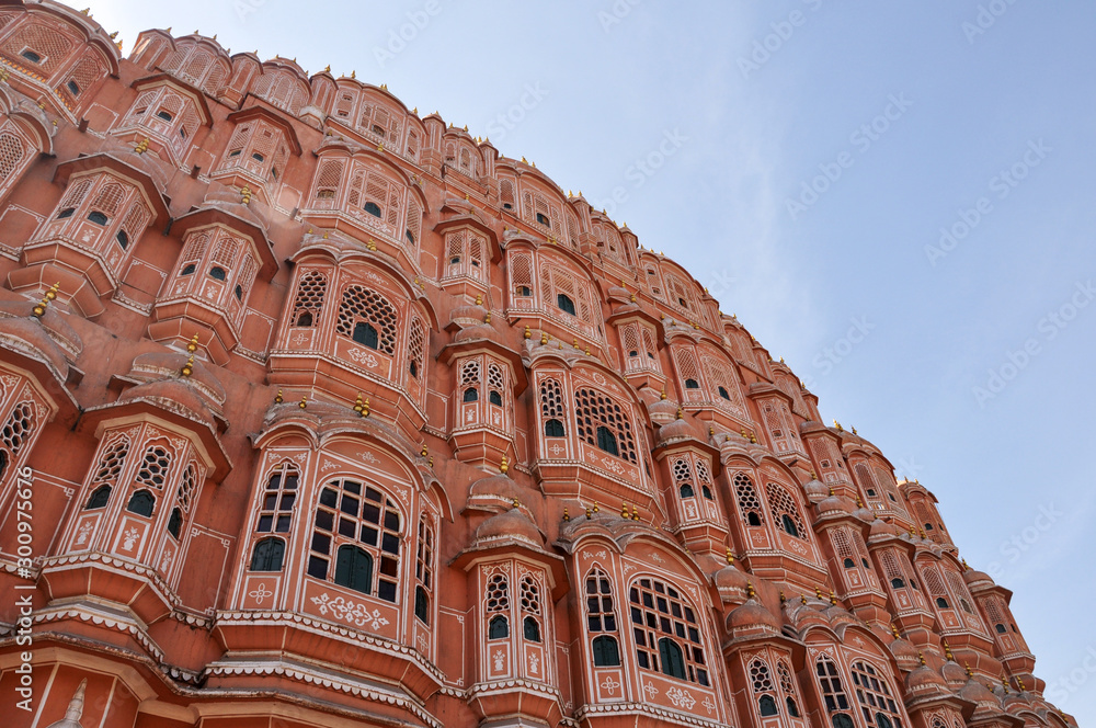 Hawa Mahal, the Palace of Winds, a palace complex of the Maharaja of Jaipur, built with pink sandstone in Jaipur, Rajasthan, India.