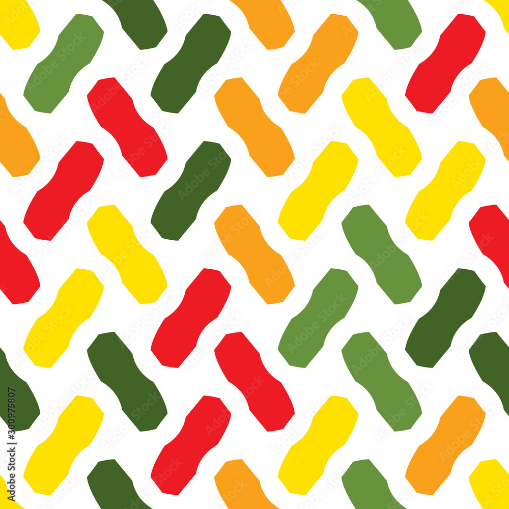 Seamless pattern with alternate colorful oblong geometric shapes. Seamless pattern with alternate colorful oblong geometric shapes.