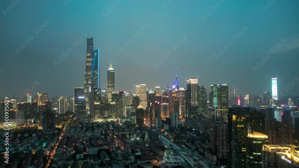 Shanghai sunset city overview Shanghai sunset city overview
