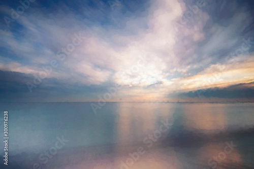 Slika na platnu Winter landscape edited in painterly way