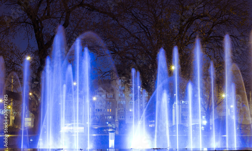 Fototapeta Naklejka Na Ścianę i Meble -  The colorful of fountain at night
