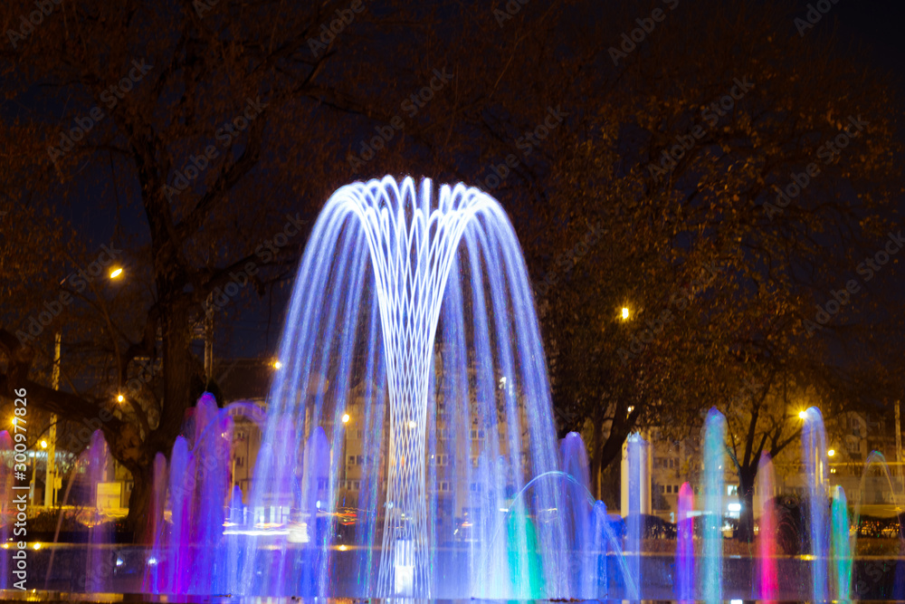 The colorful of fountain at night The colorful of fountain at night