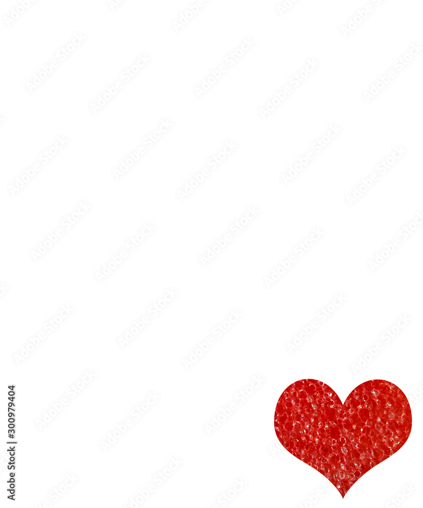 Scarlet heart on a white background Scarlet heart on a white background