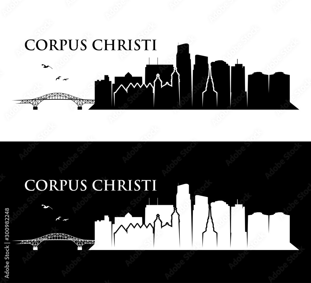 Corpus Christi skyline - United States of America - USA - Texas - vector illustration