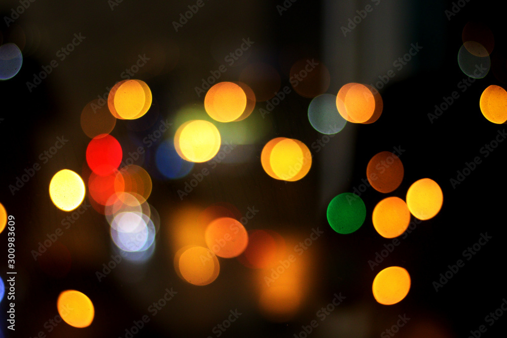 Christmas bokeh lights on dark background