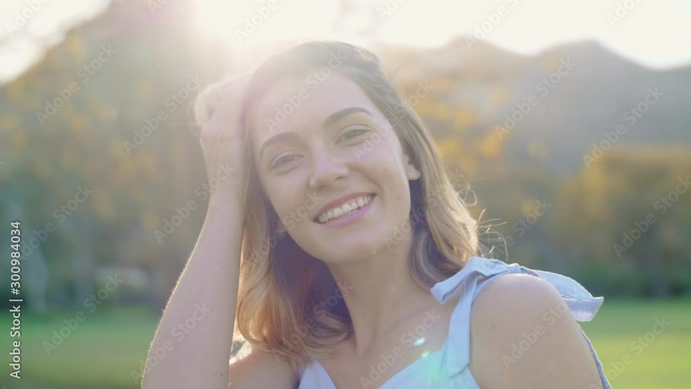 Beautiful portrait of natural woman smiling, healthy living organic low impact lifestyle Beautiful portrait of natural woman smiling, healthy living organic low impact lifestyle