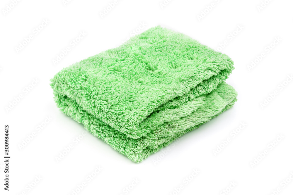 Green cloth rag isolated on white background Green cloth rag isolated on white background