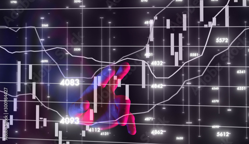 Business intelligence. Diagram - Graph Stock Trading, Investment dashboard