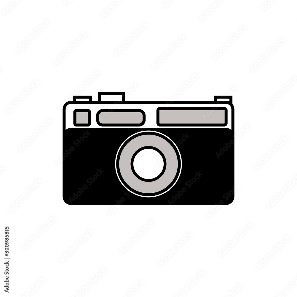 Camera icon. Monochrome simplified vector illustration isolated on white background.