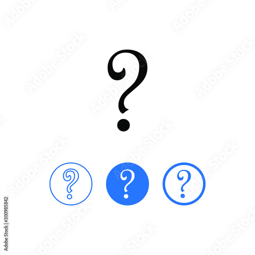 Question mark symbol isolated on white background. Vector illustration