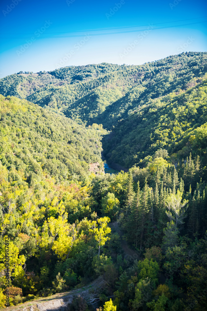 Pertusillo lake and dam landscape in Val d'Agri, Basilicata Pertusillo lake and dam landscape in Val d'Agri, Basilicata