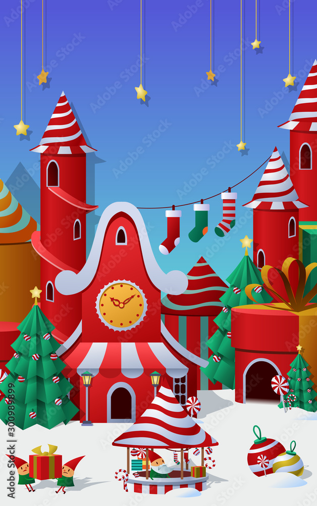 Christmas winter wonderland greetings template. vector illustration
