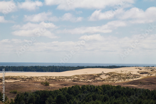 Parnidis dune in Nida. The Curonian Spit. Sand and Grass. People Walking On the Sand Dunes Images. Baltic Sea