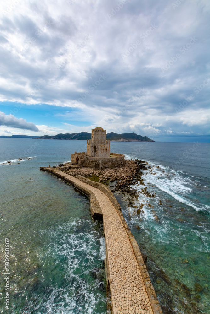Old venetian fortress in small greek town Methoni on Peloponnese