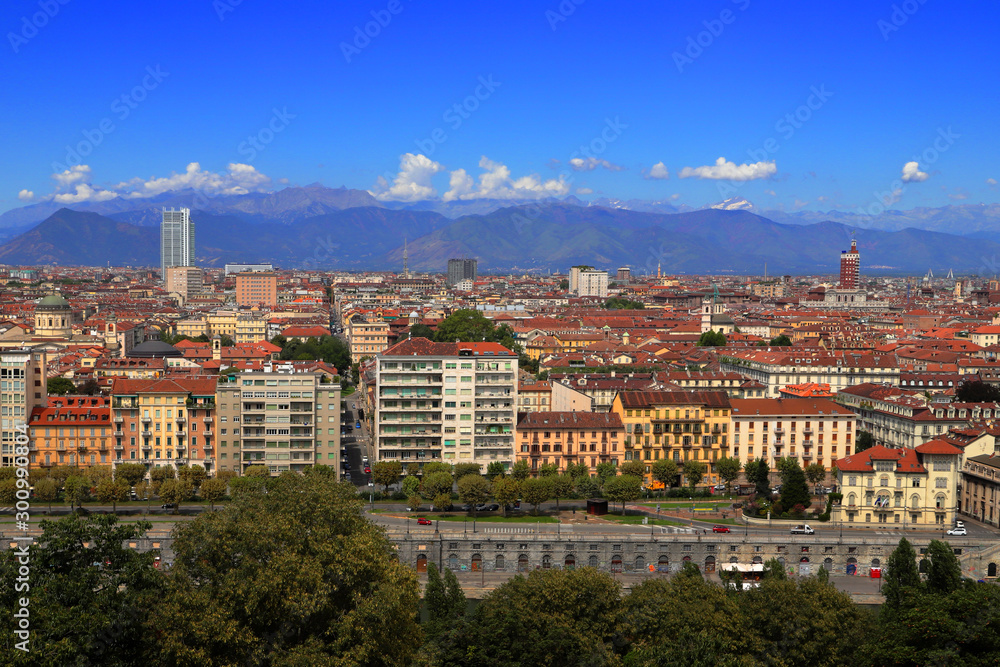cityscape of turin city in italy