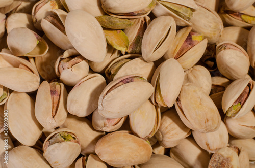 group of salty and delicious pistachios