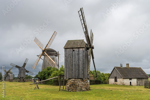 Angla Windmill Hill on Saaremaa Island; Estonia photo