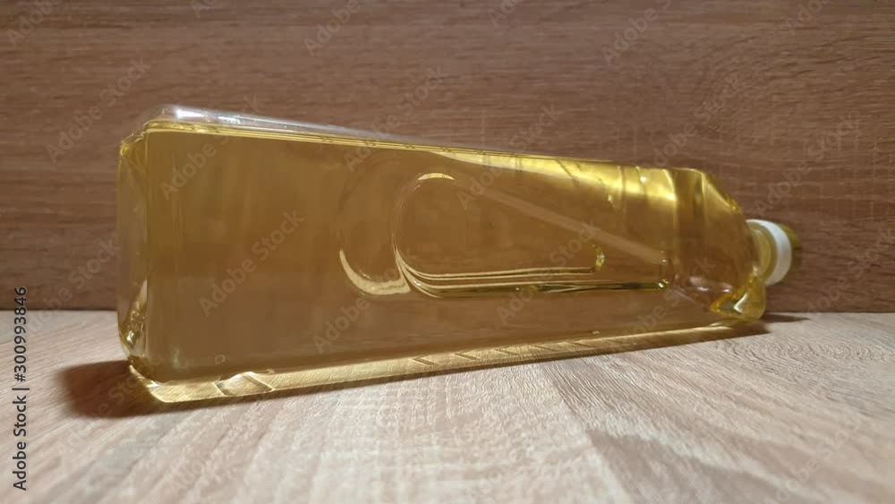 A bottle of sunflower oil. Natural high-quality sunflower oil.