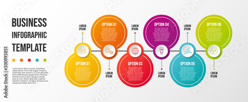 Round business infographic with icons. Vector