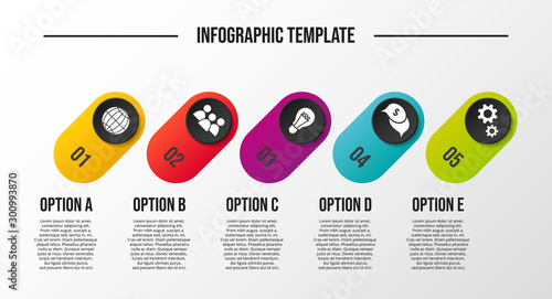 Round business infographic with icons. Vector