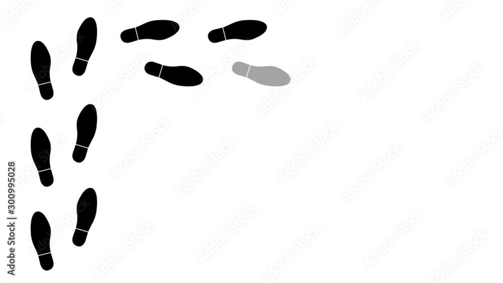 human Footsteps on green background. Animation of footstep video 4K human Footsteps on green background. Animation of footstep video 4K