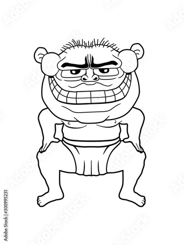 Troll Monster Oger Bose Sumo Ringer Ubergewicht Sumoringer Verkleidung Kostum Dick Fett Lustig Clipart Comic Cartoon Design Japanischer Sport Ringsport Stock Illustration Adobe Stock