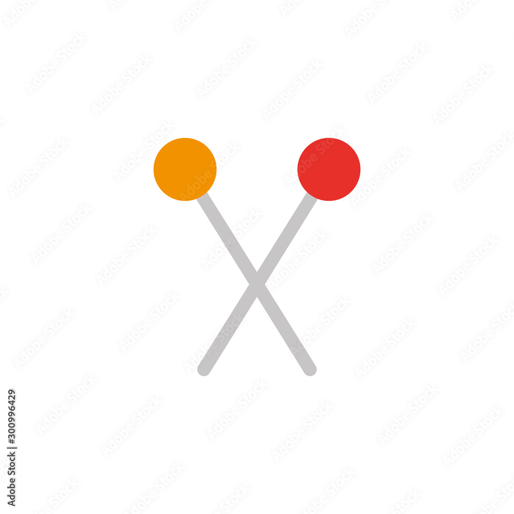 Isolated tailor needles flat design Isolated tailor needles flat design