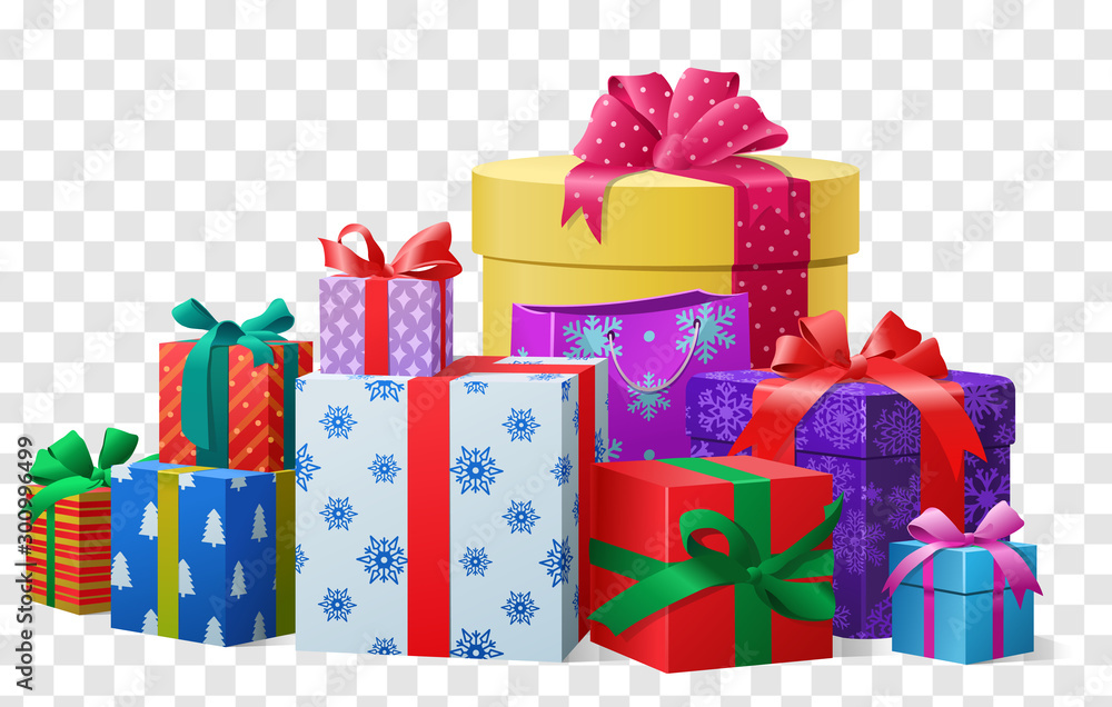 Christmas gift wrapping background, copy space. present box