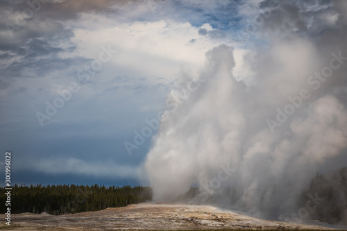 Old Faithful Eruption at Yellowstone National Park
