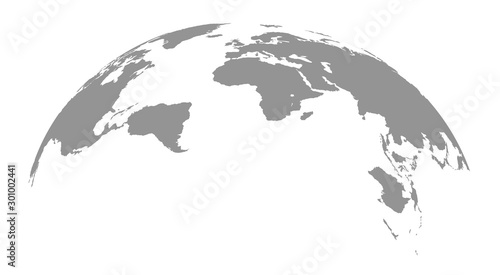 World map globe on white background .Vector graphic in flat style.