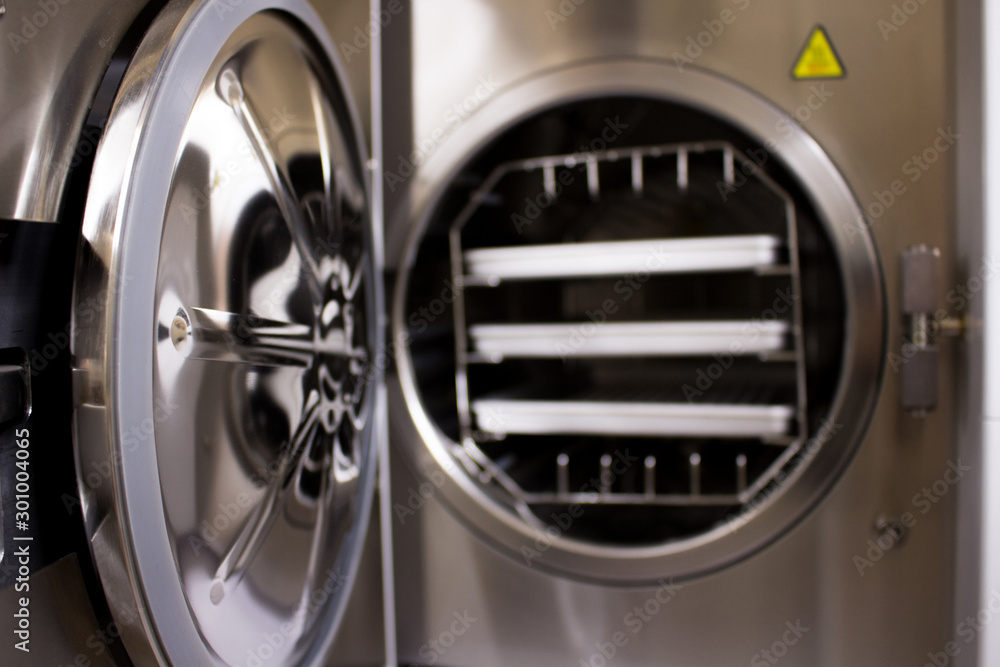 Sterilizing medical instruments in autoclave. Equipment for sterile cleaning of working medical instruments. Sterilizing medical instruments in autoclave. Equipment for sterile cleaning of working medical instruments.