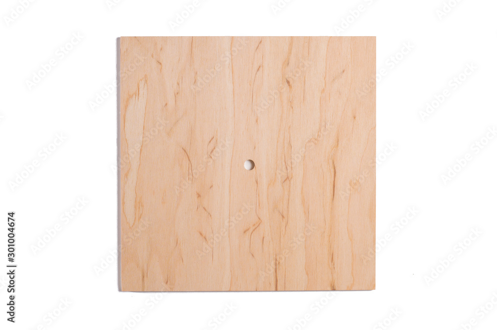 Fototapeta premium clock plywood blank on a white background