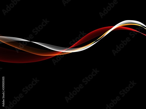 Abstract illustration of multicolored waves in black background