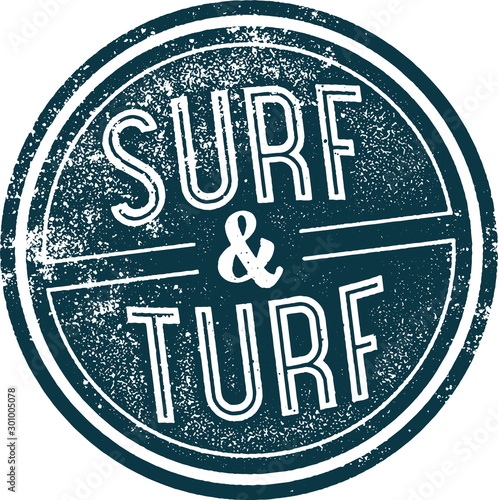 Surf and Turf Vintage Steakhouse Menu Stamp