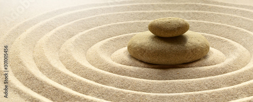 Photography zen garden meditation stone background with stones and lines in sand for relaxat