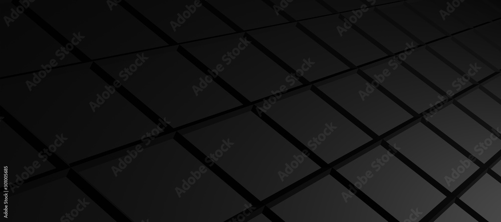 abstract black 3d box background, 3d illustration and wallpaper - obrazy, fototapety, plakaty 