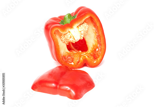 red bell pepper isolated on a white background