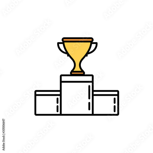 Isolated competition trophy flat and line design