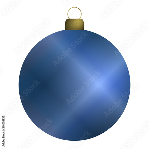 Weihnachtskugel blau, weiße Lichtstreifen