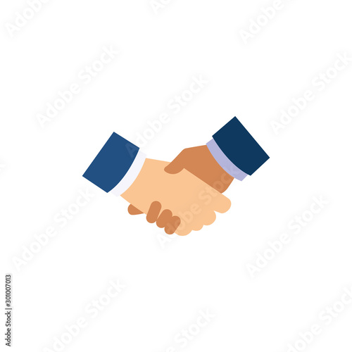 Isolated hand shake icon flat design